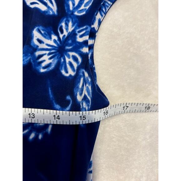 RALPH LAUREN LRL Dress Blue Floral Stretch Jersey Sheath Women's Size 6 - Picture 4 of 6